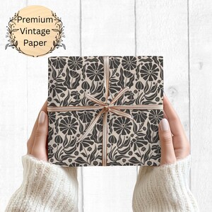 Papel de regalo floral, elegante para ocasiones especiales, papel de bellas artes de 90 g/m² imagen 1