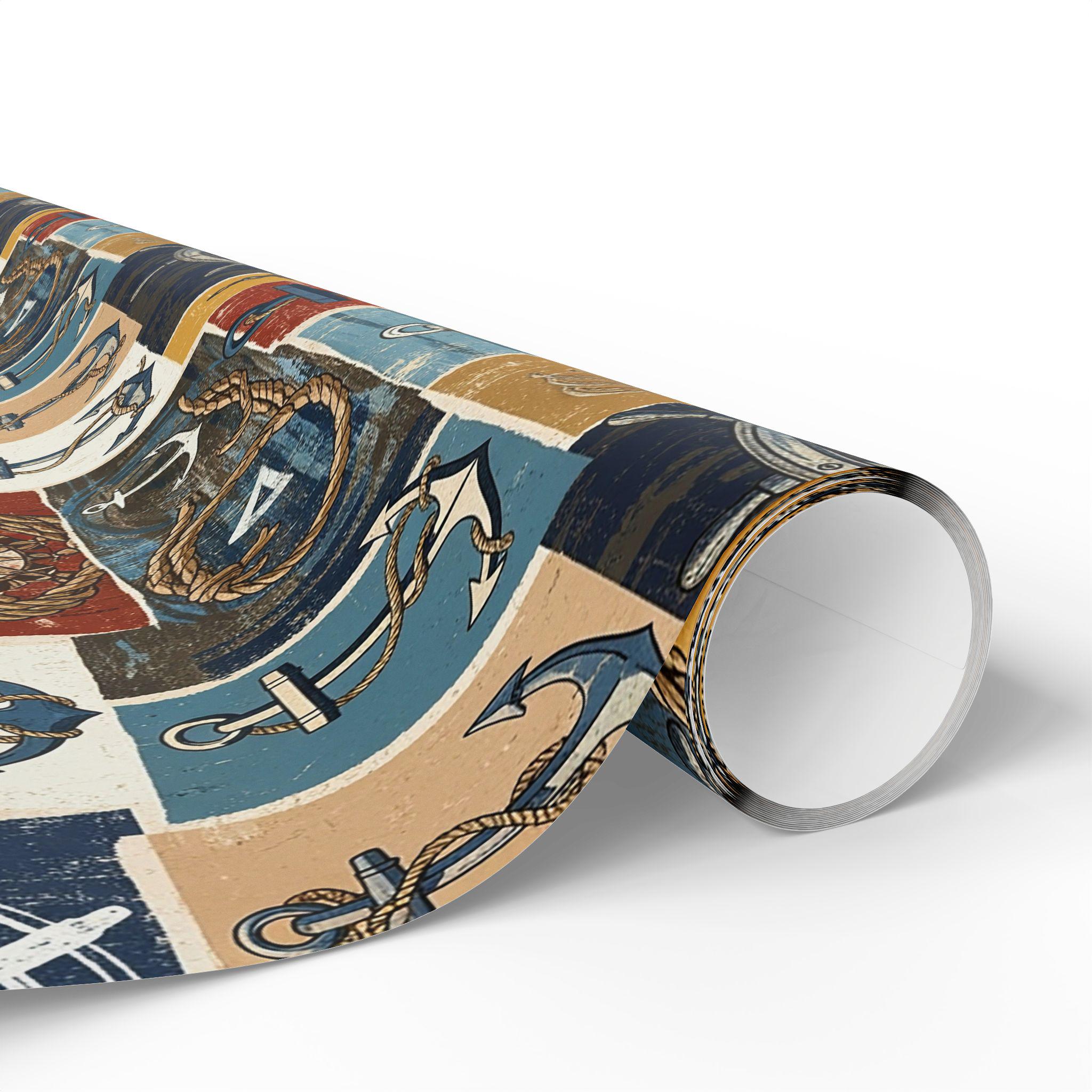 Wrapping Papers | Nautical Theme Color Block Pattern Gift Wrap ...
