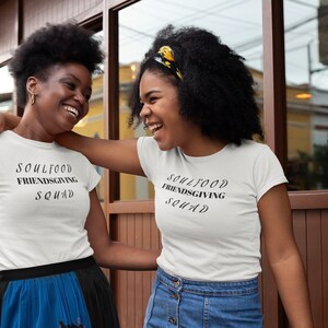 Soulfood Friendsgiving Squad. Thanksgiving, friends, best friends, crew, holiday, gift, Unisex Jersey Short Sleeve Tee