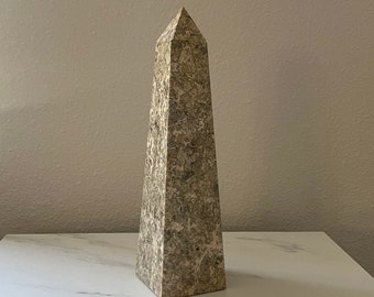 Antike Fossil Stein Obelisk 10 ", dekorative Stein Obelisk, Naturstein, Fossil Stein Dekor, natürlicher Obelisk,