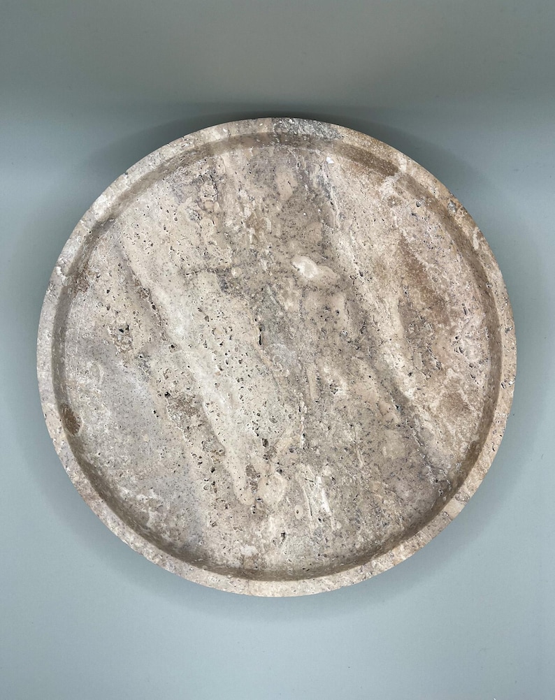 Travertine Tray, Exclusive Travertine Tray, Travertine Decor, Natural Stone Decor, Perfume tray, Travertine Round Tray, Organizer Tray, Bathroom vanity tray