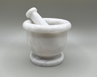 Marble Mortar and Pestle 4 inch: Natural Stone Herb Grinder