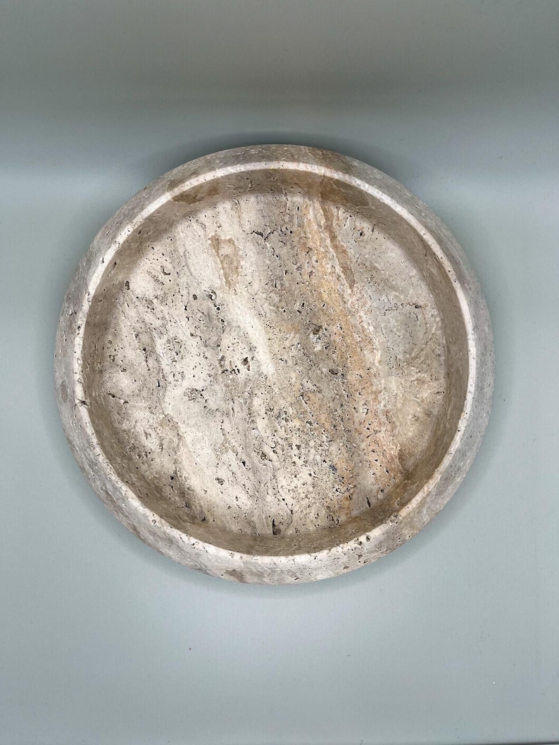 Travertine Tray, Exclusive Travertine Tray, Travertine Decor, Natural Stone Decor, Perfume tray, Travertine Round Tray, Organizer Tray, Bathroom vanity tray