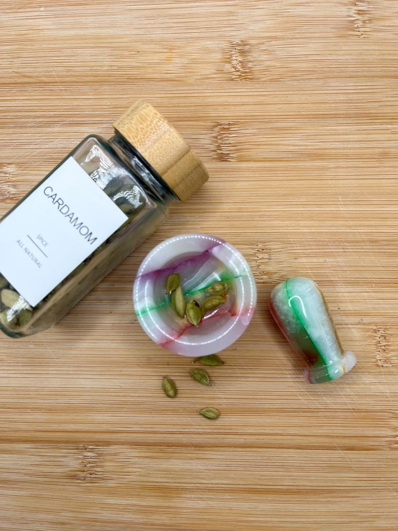 Green Onyx Mortar and Pestle: 2" Mini Kitchen Decor image 2