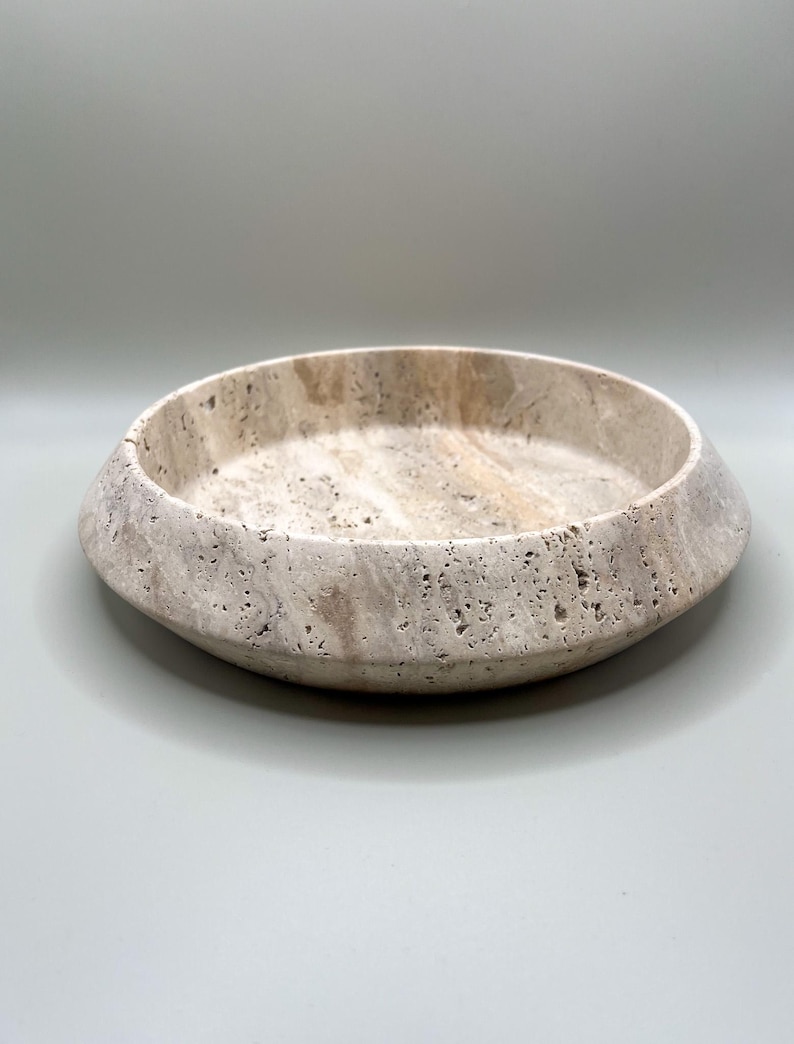 Travertine Tray, Exclusive Travertine Tray, Travertine Decor, Natural Stone Decor, Perfume tray, Travertine Round Tray, Organizer Tray, Bathroom vanity tray