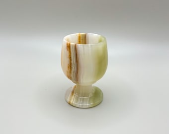 Copo de pedra ônix de 7,6 cm, copo de dose de ônix, copo cereja de ônix, copo de dose de pedra, cálice de xerez de ônix, utensílios de bar de pedra