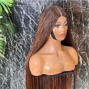 Center Part Cornrow Braided Wig: Long Protective Hairstyle