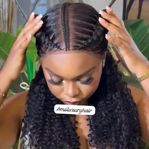 Peruca trançada Conorrow: Box Braids com tela frontal completa