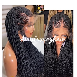 Cornrow Braid wig, Braids wig Fulani braids, Ghana weave. black women wig, front wig, braids, ready to ship feeding braids free shipping,
