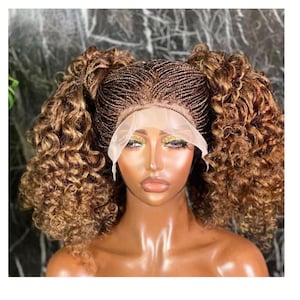 Braids wig for alopecia braided wig gift for her alopecia wig black women wig small braids wig handmade wig