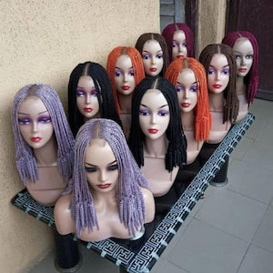 Ready to Ship Knotless braid wig for black women gift for women full lace front wig cornrow wigs dreadlock faux loc wig twist box braid wig