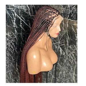 Ready to Ship glueless box braided wig for black women cornrow wig passion twist faux locs dreadlock full lace front wig handmade closure
