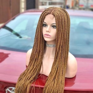 Center part cornrow braided wig, Ghana weave cornrow, wig for black women, closure braids, free shipping,