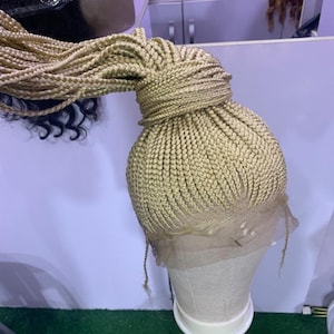 Human hair Braided Wig, braids wig, cornrow unit. Updo cornrow wig style. Choose your colour. Braided shuku weave blond