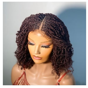 Ready to ship Braided Wig,Kinky Twist Wig Braided Wig for Black Woman Lace Braid Wigs, Kinky Braids Wig, Goddess Wig, Dread Locs wig,cornrow