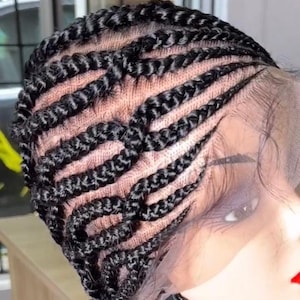 READY  to ship Stich weave cornrows, braided wig, black women wig, natural looking braids wig free shipping