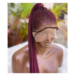 Cornrow Braided Wig,ket cornrow unit,feedin braids,stitch cornrow,Ghana weave knotless braids wig for black women,Full lace.