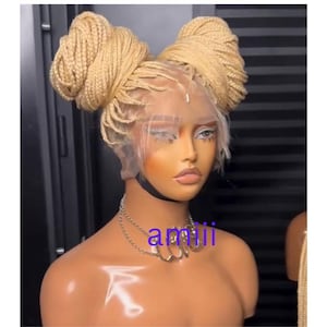 Knotless braided wig . medium marley braids wig. wig for black women. light weight wig.