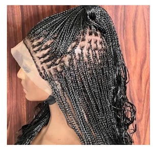 LUXURY silk braids with French curls,knotless box braids,wigs for black women