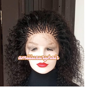 Human hair frontal lace pick and drop braided wig. wig for black women. light weight wig . wig for women uk. wig for black women.