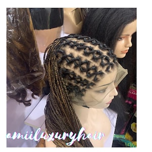 Crisscross Cornrow Braided Wig: Stich Braids, Wig for Black Women
