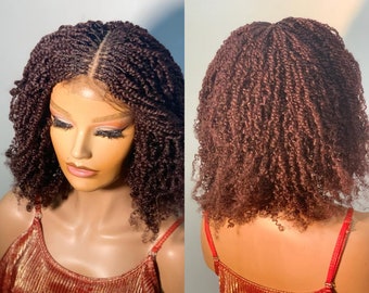 Ready to ship Braided Wig,Kinky Twist Wig Braided Wig for Black Woman Lace Braid Wigs, Kinky Braids Wig, Goddess Wig, Dread Locs wig,cornrow