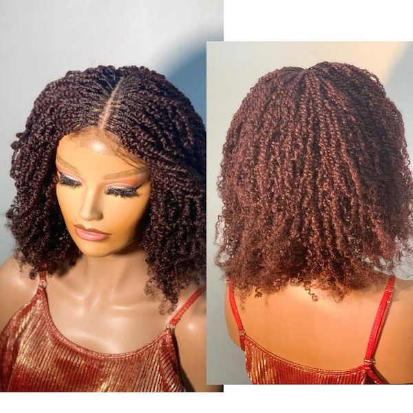 Ready to ship Braided Wig,Kinky Twist Wig Braided Wig for Black Woman Lace Braid Wigs, Kinky Braids Wig, Goddess Wig, Dread Locs wig,cornrow