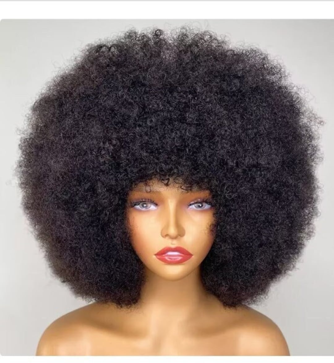 Human Hair Afro Wig, Natural Hair Wig for Black Women, Light Wig, Free