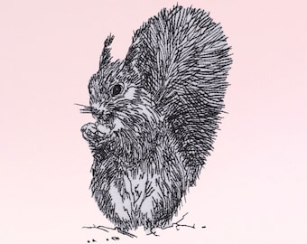 Eichhörnchen Stickdatei - Tier, Maschinenstickerei (Digitaler Download)