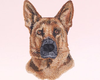 German Shepherd Embroidery Design – Dog Portrait (Digital Download)