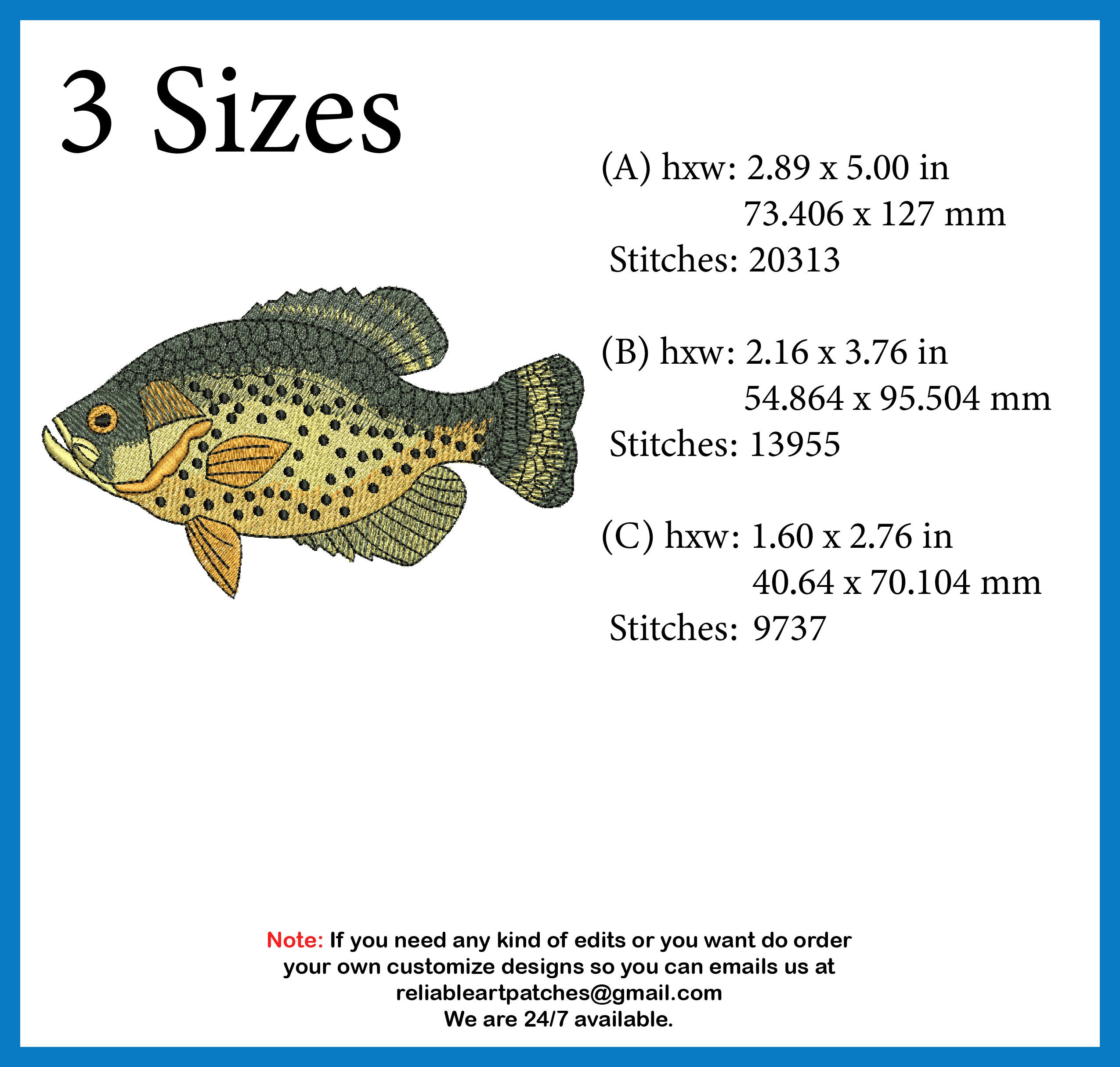 Crappie Fish Embroidery Design – Detailed Animal Pattern (digital ...