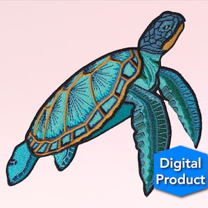Turtle Logo - Ocean Animal Embroidery - Sea Creature - Machine Embroidery - Digital Designs - Instant Download