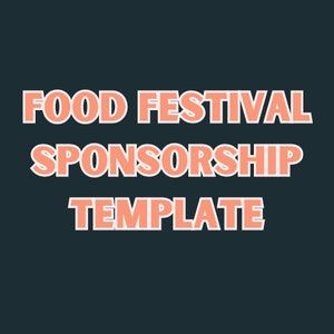 Sponsorship Deck for Food Festival