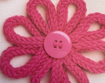 knitted flower - i-cord