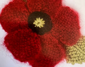 knitted flowers - Poppy