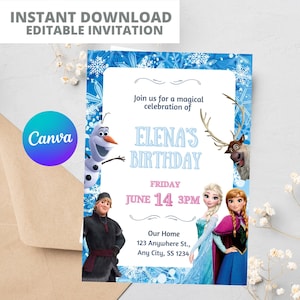 Plantilla de Frozen 2 Invitación de Cumpleaños con Audio