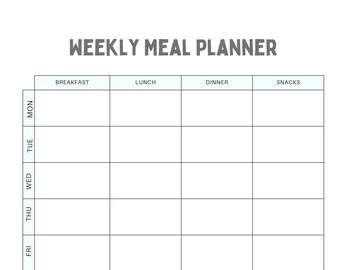 Printable Weekly Meal Planner for Easy and Organized Meal Prepping