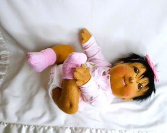 希少な淡いブルーのおしゃべり猿のぬいぐるみ - Hosung 2003 動作中