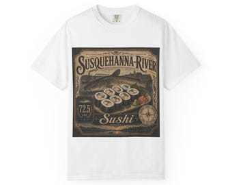 Susquehanna River Sushi T-Shirt | Vintage Fish & Sushi Illustration