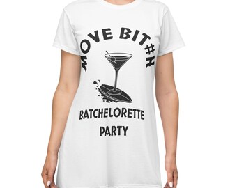 Move Bit # h Junggesellinnenabschied T-Shirt Kleid | Martini Glas Bachelorette