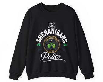 St. Patrick's Day Polizei Sweatshirt - Irish Shenanigans Lustiges T-Shirt, Lucky Holiday Apparel
