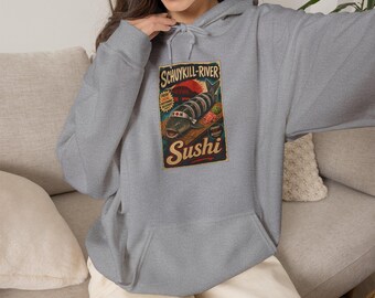 Schuylkill River Sushi Hoodie | Retro Sushi Poster