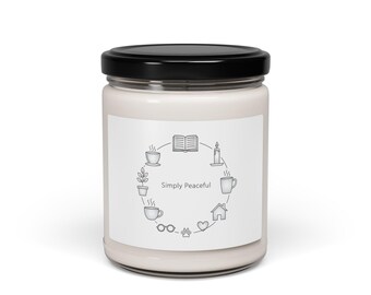 One-Line Plant & Objekte Kreis Sojakerze, Minimal Line Icon, Scandi Single Line Art