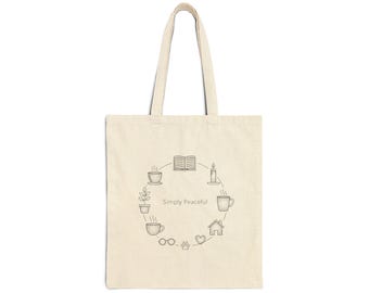 one-line plant icons tote | minimalist single continuous line illustration, scandi line art