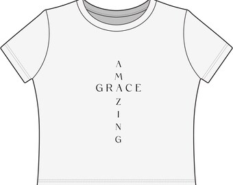 Grace Cross Graphic Tee | Women's Cropped Baby T-Shirt