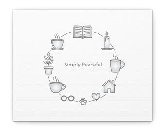 Simple Circle One-Line Icons Canvas | Minimal Line Art, Scandi Wall Decor