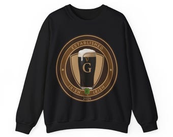 Guinness hergestellt, Vitamin G, irisches Sweatshirt mit Rundhalsausschnitt, St. Patrick's Day Comfort Fit