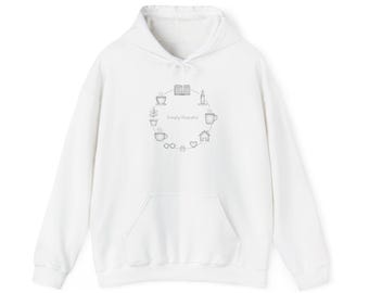 one-line floral wreath hoodie | single continuous line illustration, minimalist icon design