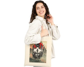 Schukill River Sushi Samurai Philly skyline Illustration Tote Bag | Japanese Warrior Graphic