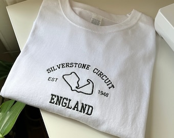 Camiseta bordada del circuito de Silverstone: Fan del GP de Gran Bretaña de Fórmula 1